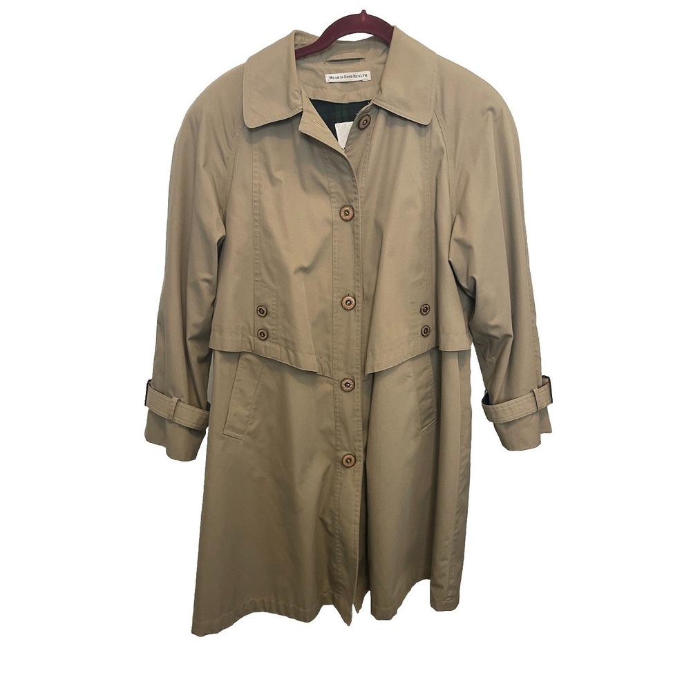 Vintage Misty Harbor Trench Coat Tan Removable Liner Women Size 10